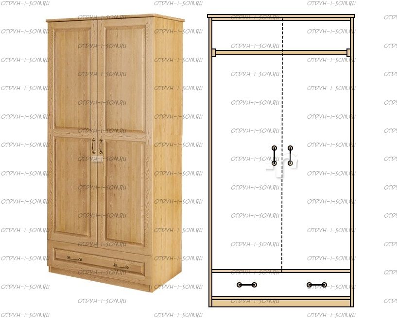 Шкаф 2-дверный ECO-16 (90х45х190)