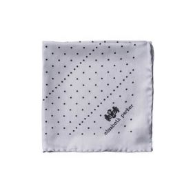 Английский нагрудный платок Серые Точки- Грей Дотти GREY MULTI DOTTY SILK POCKET SQUARE