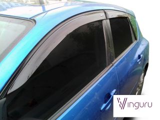 Дефлекторы окон Vinguru Mazda 3 I (BK) 2003-2008 хб накладные скотч к-т 4 шт., материал акрил, шт