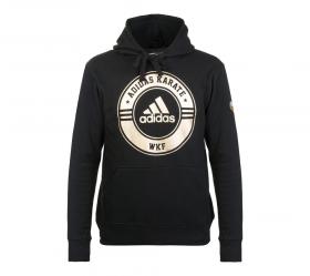 Толстовка Adidas с капюшоном (Худи) Combat Sport Hoody Karate WKF черно-золотая, размер S, артикул adiCSH05WKF