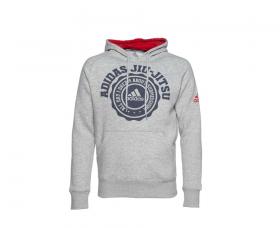 Толстовка Adidas с капюшоном (Худи) Hoody Leisure Hoody Jiu-Jitsu серая, размер S, артикул adiBJJH01