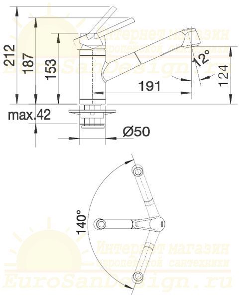 Смеситель Blanco Actis 512893 схема 2