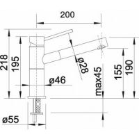 Смеситель Blanco Alta 517181 схема 2