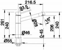 Смеситель Blanco Alta 512321 схема 4