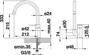 Смеситель Blanco Jeta 520744 схема 4