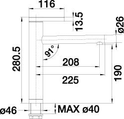 Смеситель Blanco Linee 517595 схема 4