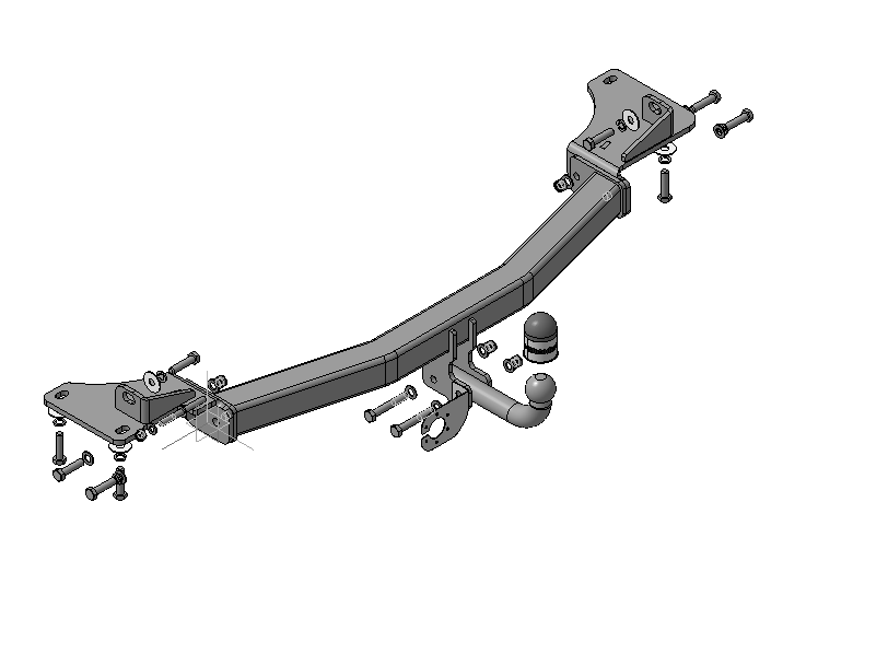 Фаркоп "Motodor" с оцинкованным шаром Ford Explorer 2015- без подрезки бампера. Тип шара: A. Нагрузки: 1900/100 кг