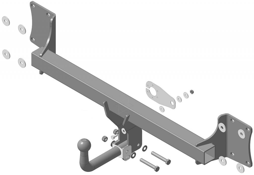 Фаркоп "Motodor" с оцинкованным шаром BMW X5 E70 2007-2013, X5 F15 2013-2018, BMW F16 2014-2019, кроме моделей с M-пакетом крепление шара на двух болтах