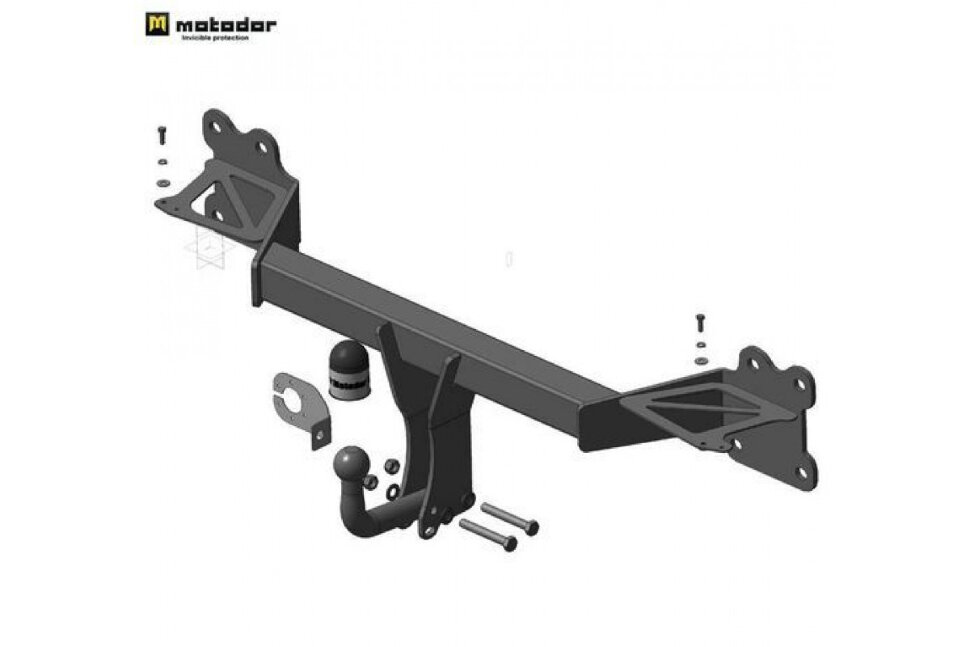 Фаркоп "Motodor" с оцинкованным шаром Volkswagen Touareg 2018- крепление шара на двух болтах