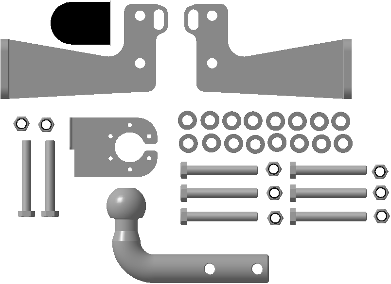 Фаркоп "Motodor" с оцинкованным шаром Nissan Pathfinder 2005-2014 необходима подрезка бампера. Тип шара: A. Нагрузки: 1500/75 кг