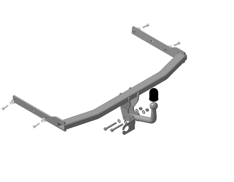 Фаркоп "Motodor" с оцинкованным шаром Volkswagen Jetta седан 2011-2015, 2015-2018 необходима подрезка бампера. Тип шара: A. Нагрузки: 1200/50 кг