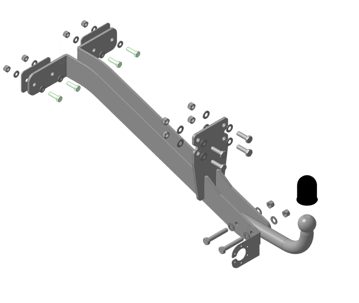 Фаркоп "Motodor" с оцинкованным шаром УАЗ 3159, 3160, 3162, 3163 Patriot (Патриот) 4x4 1994-2015, 2015- крепление шара на двух болтах