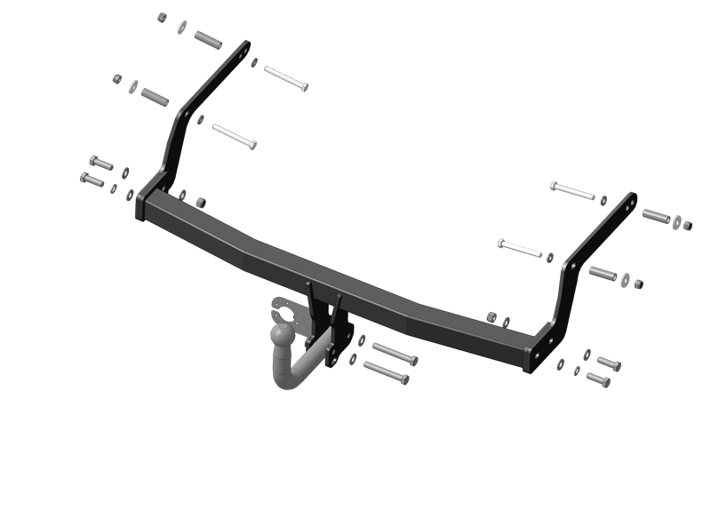 Фаркоп "Motodor" с оцинкованным шаром Renault Sandero Stepway 2014- необходима подрезка бампера. Тип шара: A. Нагрузки: 1100/75 кг