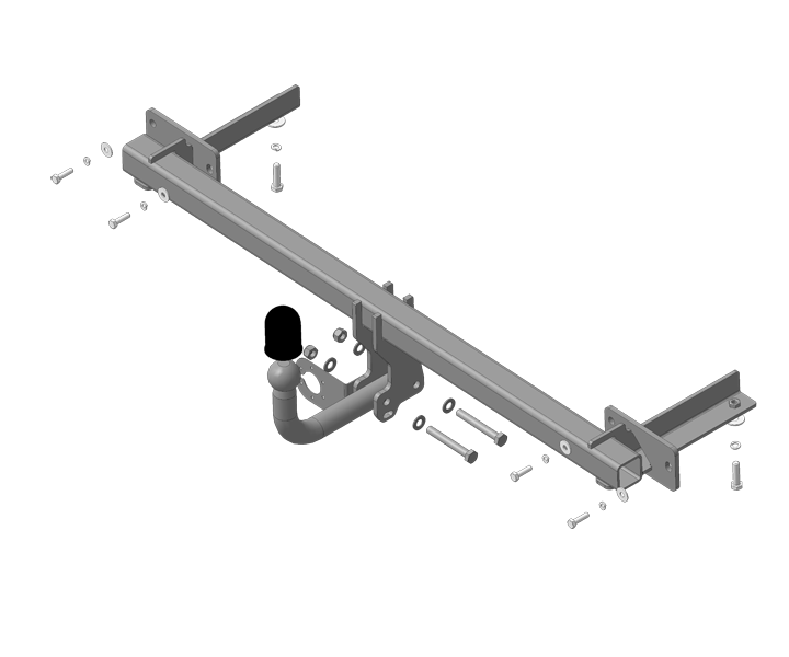 Фаркоп "Motodor" с оцинкованным шаром Лада Веста седан/универсал 2015-, Lada Vesta Cross седан/универсал 2017- крепление шара на двух болтах
