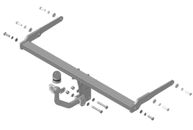 Фаркоп "Motodor" с оцинкованным шаром Suzuki Vitara 2015-, Suzuki SX4 2013- крепление шара на двух болтах
