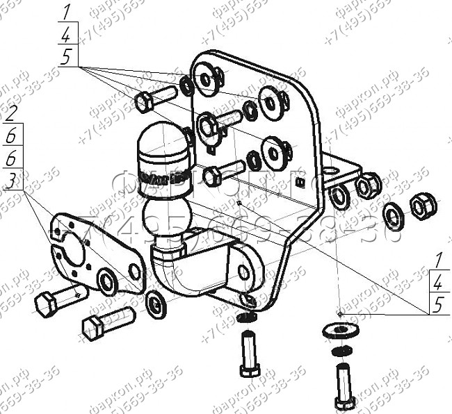 Фаркоп "Motodor" с оцинкованным шаром Toyota Land Cruiser Prado J150 2009-, Toyota Land Cruiser Prado J120 2002-2009, Toyota FJ Cruiser 2006-2014 Необходима подрезка бампера. Тип шара: A. Нагрузки: 2500/100 кг