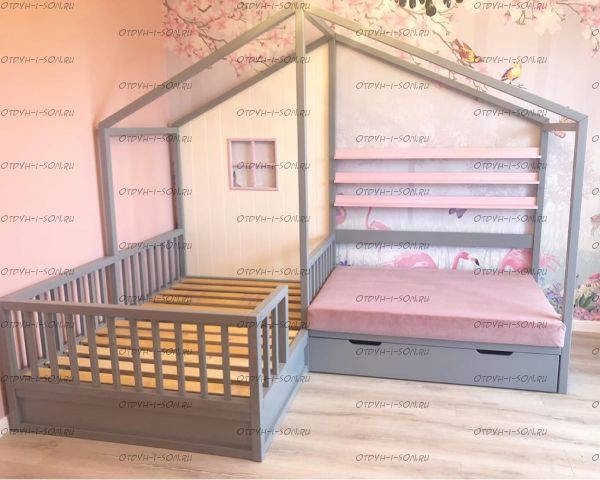 Кровать Домик угловой Fairy Land №24 (для двоих детей)