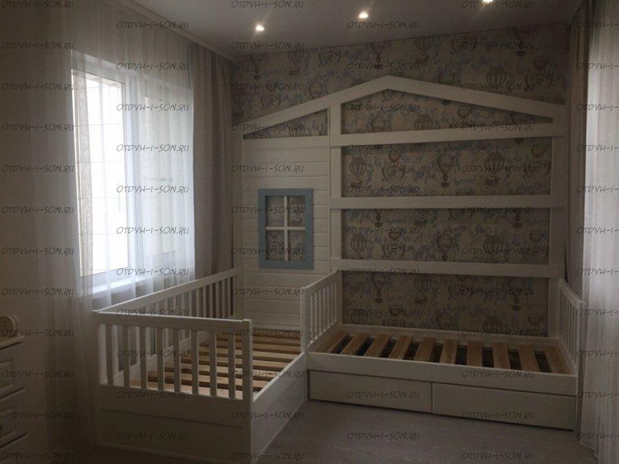 Кровать Домик угловой Fairy Land №25 (для двоих детей), любые размеры