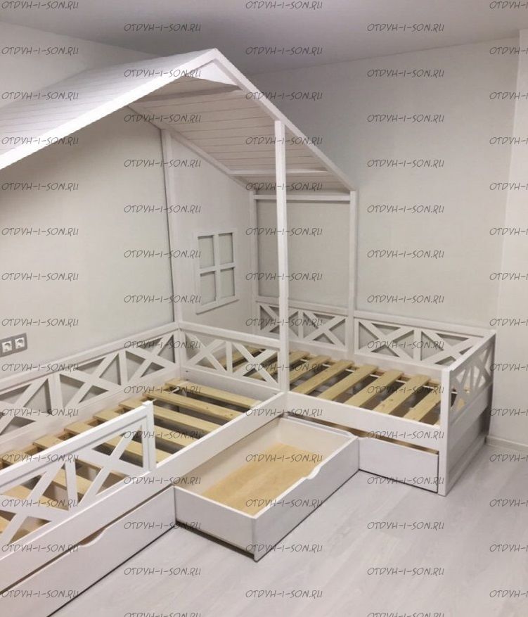 Кровать Домик Угловой Fairy Land №10 (Для Двоих Детей)