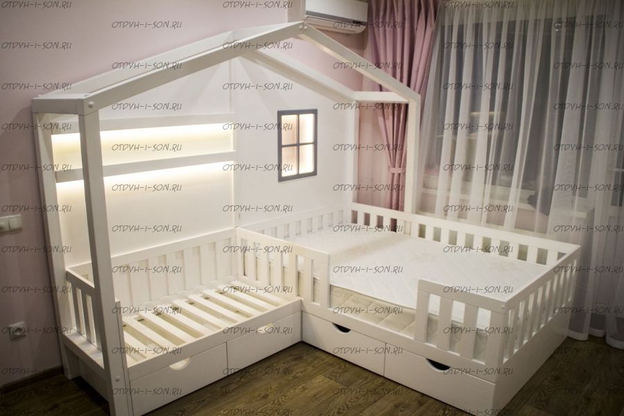 Кровать Домик угловой Fairy Land №29 (для двоих детей)