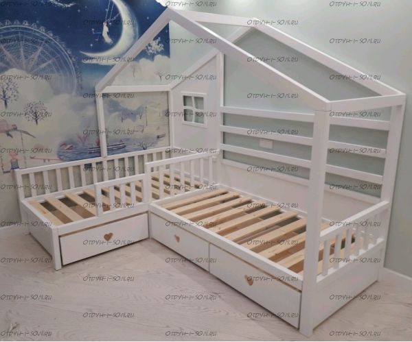 Кровать Домик угловой Fairy Land №30 (для двоих детей)