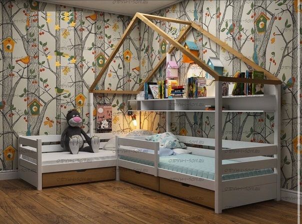 Кровать Домик угловой Fairy Land №31 (для двоих детей)