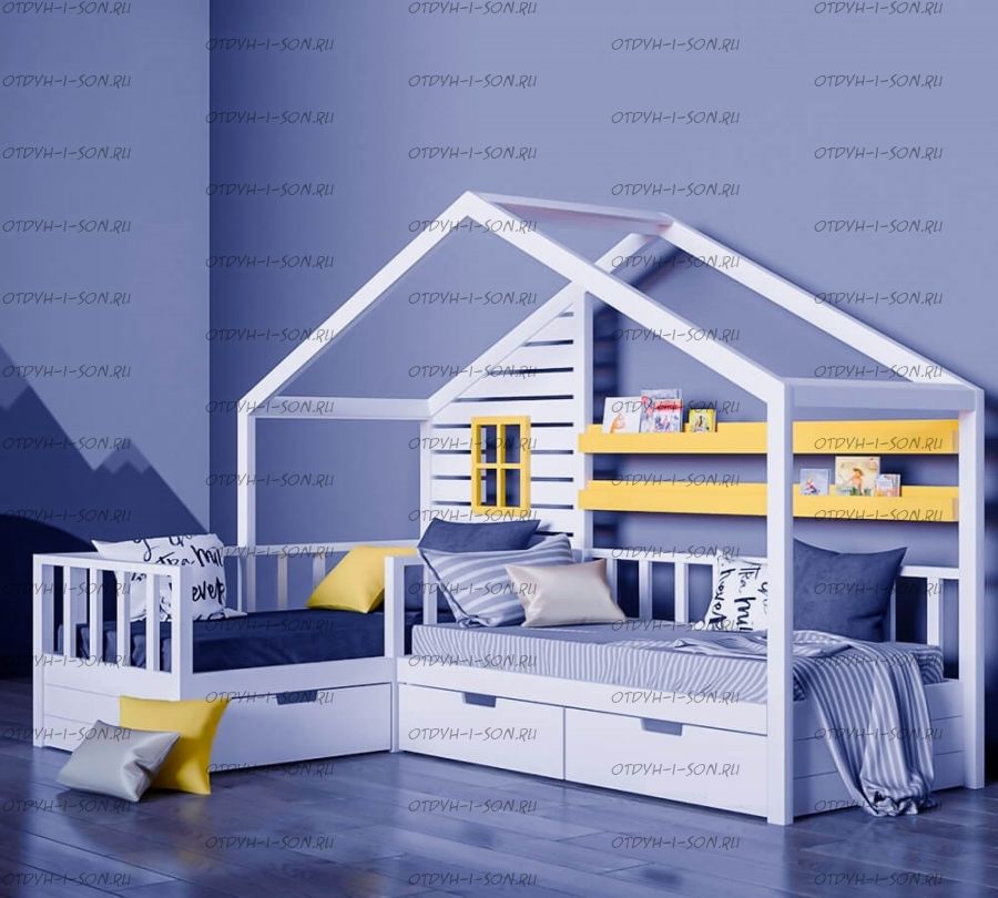 Кровать Домик угловой Fairy Land №33 (для двоих детей)