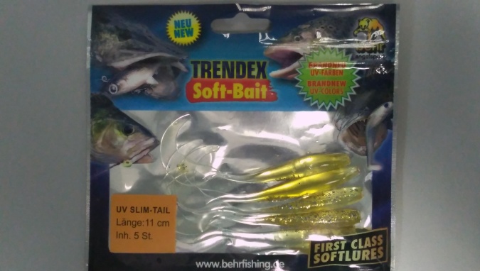 Силиконовая приманка Behr Trendex UV Slim-Tail 11 см 5 шт 6026111