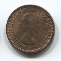 1 фартинг 1955 года  Великобритания XF+