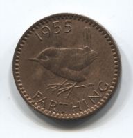 1 фартинг 1955 года  Великобритания XF+