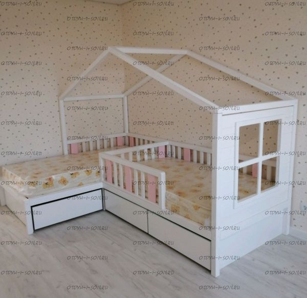 Кровать Домик угловой Fairy Land №23 (для двоих детей)