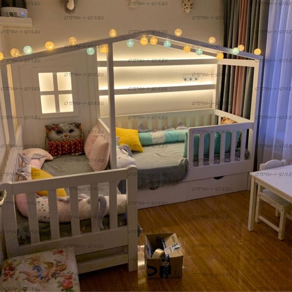 Кровать Домик угловой Fairy Land №35 (для двоих детей)
