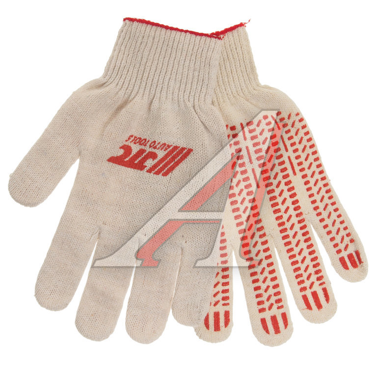 Перчатки х/б с ПВХ 10 класс белые (логотип JTC) 42г JTC