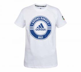 Футболка Adidas Combat Sport T-Shirt Karate WKF бело-синяя, артикул adiCSTS01WKF