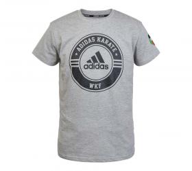 Футболка Adidas Combat Sport T-Shirt Karate WKF серо-черная, артикул adiCSTS01WKF