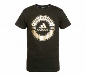 Футболка Adidas Combat Sport T-Shirt Kick Boxing зелено-золотая, артикул adiCSTS01KB