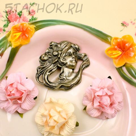 Брошь-кулон "Дама в стиле арт-нуво" (США)