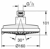 Верхний душ Grohe Rainshower Cosmopolitan 27134 000 схема 2