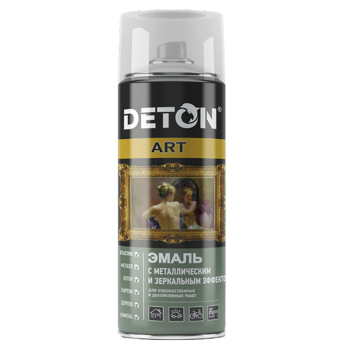 Deton ART Эмаль с металлическим и зеркальным эффектом, название цвета "Красный медный", в аэрозольном баллоне, объем 520мл.