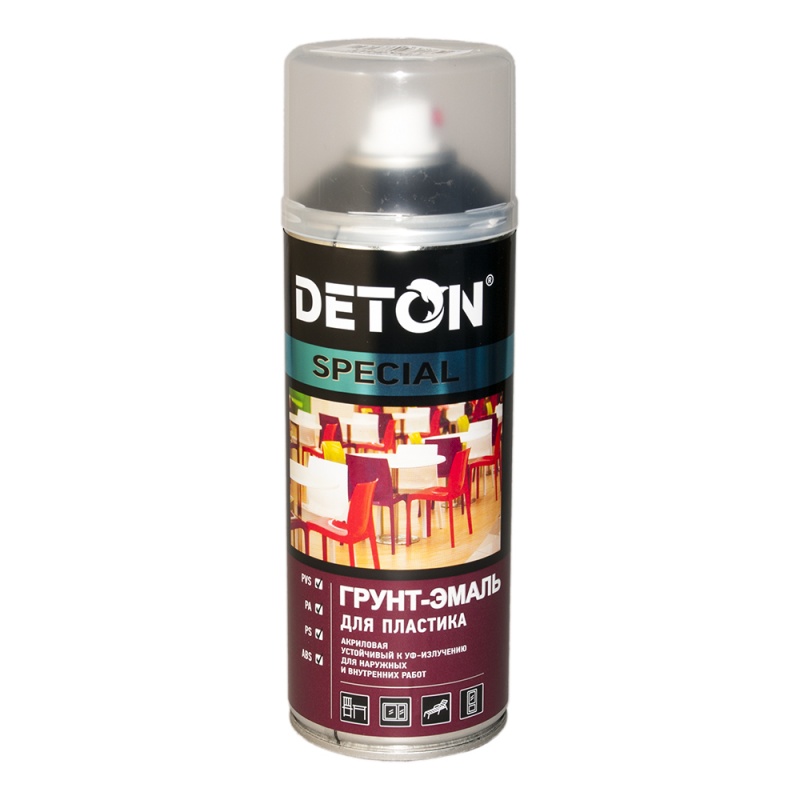 Deton Special Грунт-эмаль для пластика, название цвета "Графит", в аэрозольном баллоне, объем 520мл.