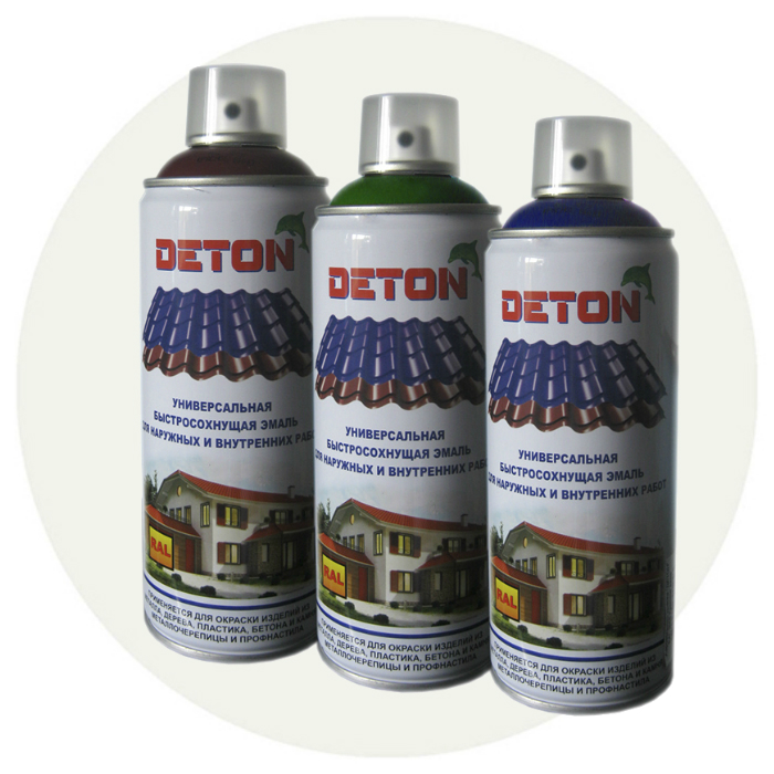 Deton RAL Аэрозольная эмаль для металлочерепицы RAL Professional, название цвета "Белый транспортный", RAL9016, объем 520мл.