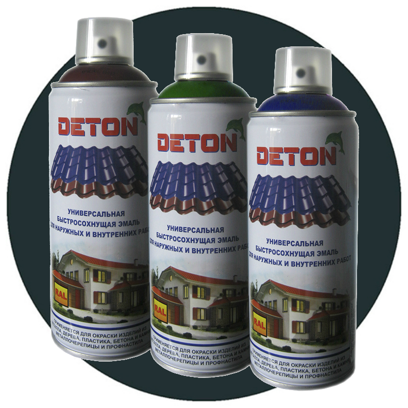 Deton RAL Аэрозольная эмаль для металлочерепицы RAL Professional, название цвета "Сигнально-черный", RAL9004, объем 520мл.