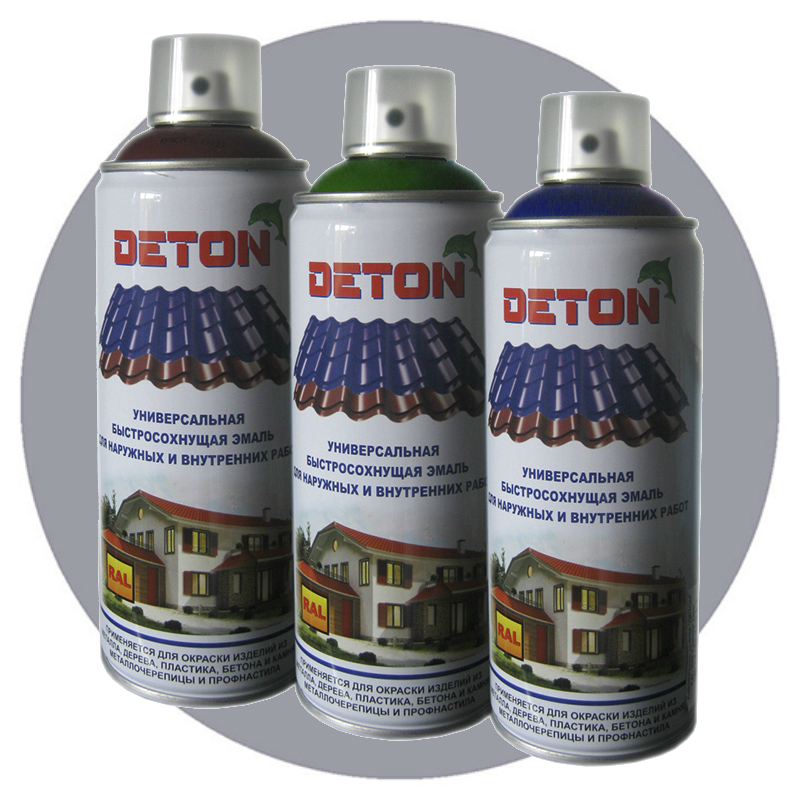 Deton RAL Аэрозольная эмаль для металлочерепицы RAL Professional, название цвета "Сигнально-серый", RAL7004, объем 520мл.