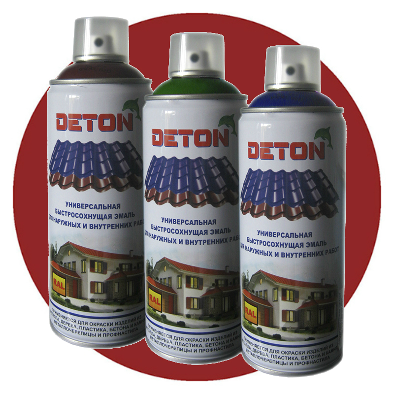 Deton RAL Аэрозольная эмаль для металлочерепицы RAL Professional, название цвета "Красно-коричневый", RAL3011, объем 520мл.