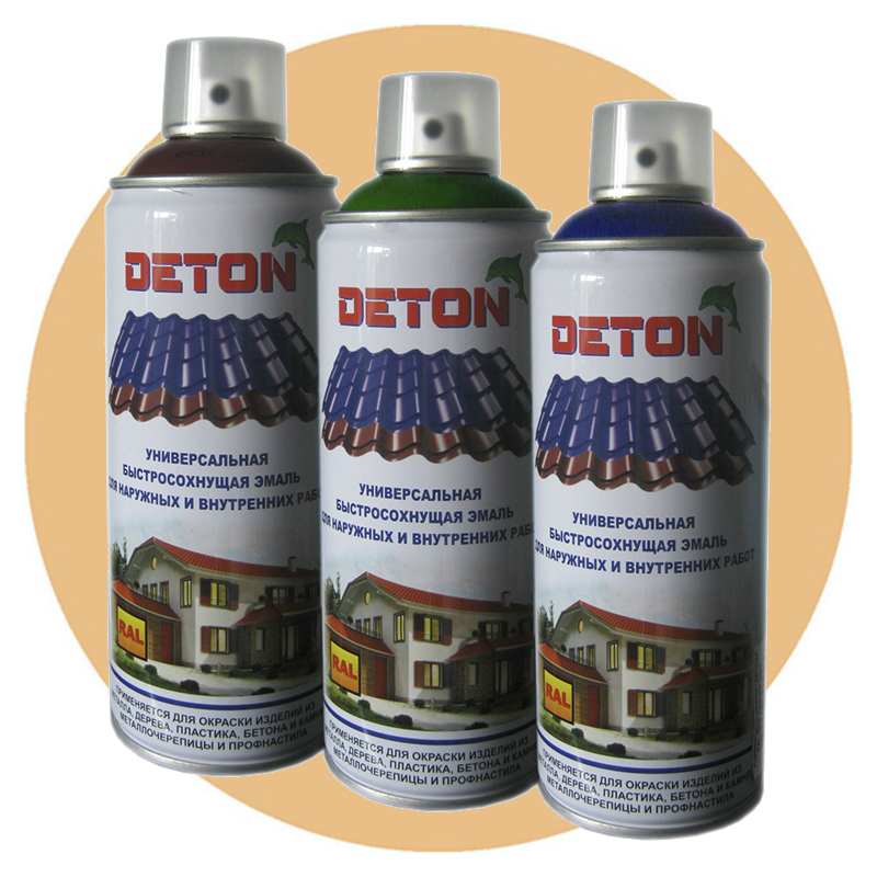 Deton RAL Аэрозольная эмаль для металлочерепицы RAL Professional, название цвета "Слоновая кость", RAL1014, объем 520мл.