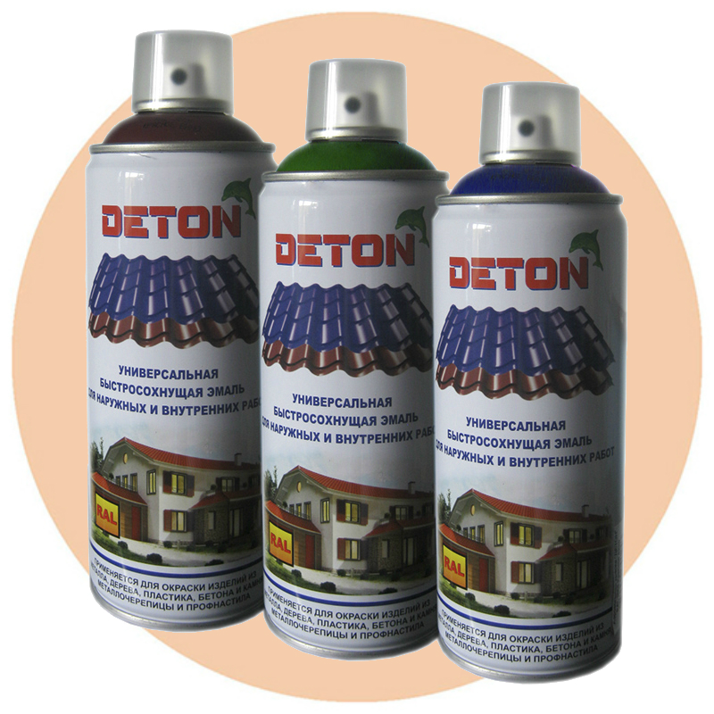 Deton RAL Аэрозольная эмаль для металлочерепицы RAL Professional, название цвета "Слоновая кость", RAL1015, объем 520мл.