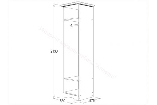 Шкаф "Ольга-1Н" 1-но створчатый для одежды с зеркалом