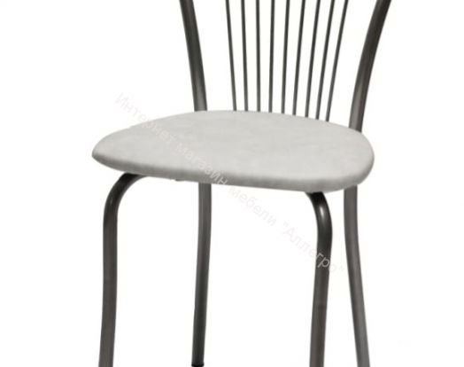 Кухонный стул "Лайт 1" серебристый металлик/белый мрамор