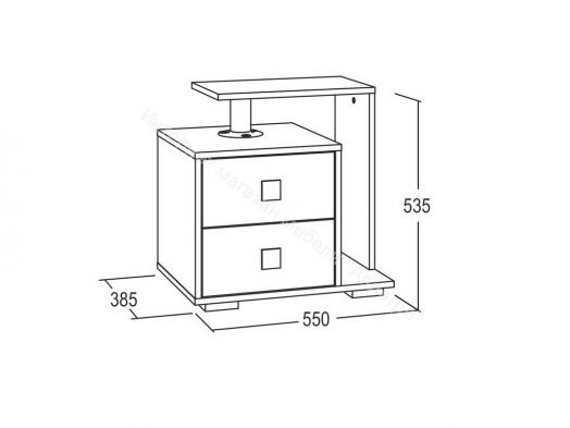 Тумба прикроватная "Ольга 17" с 2-мя ящиками