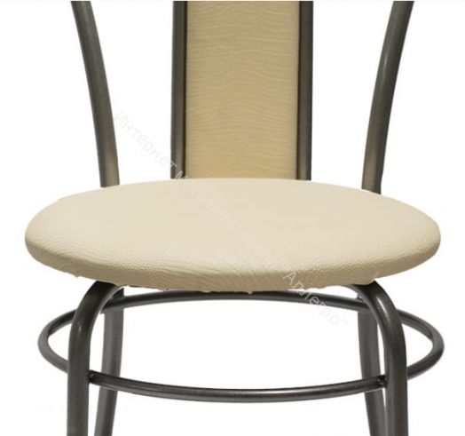 Кухонный стул "Элегия мягкий" молочная рептилия/серебристый металлик